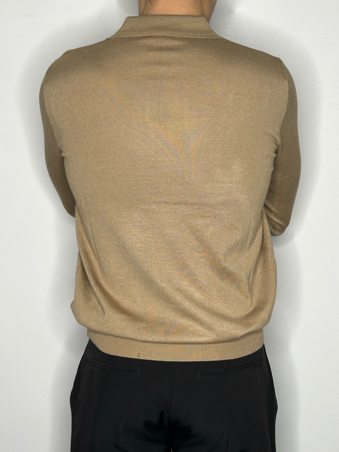 Classic Sweater with Buttons - Beige